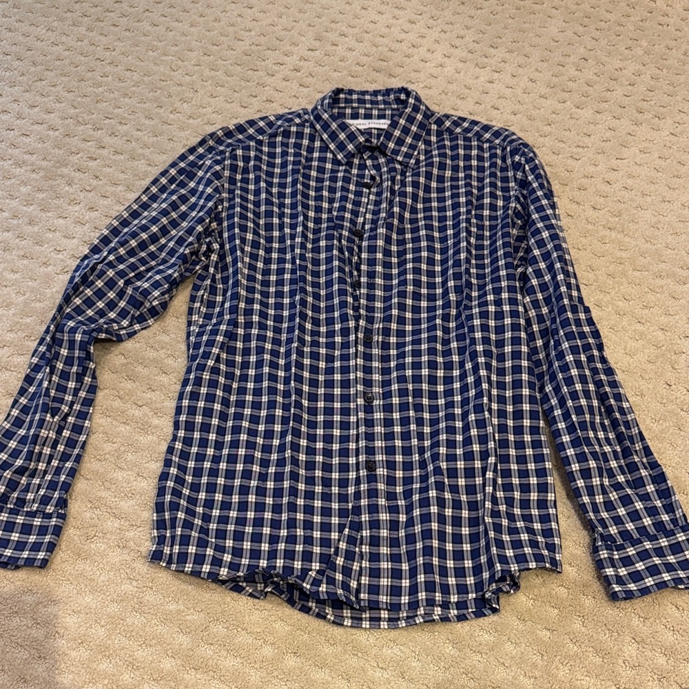 Classic Navy Checkered Men's Shirt